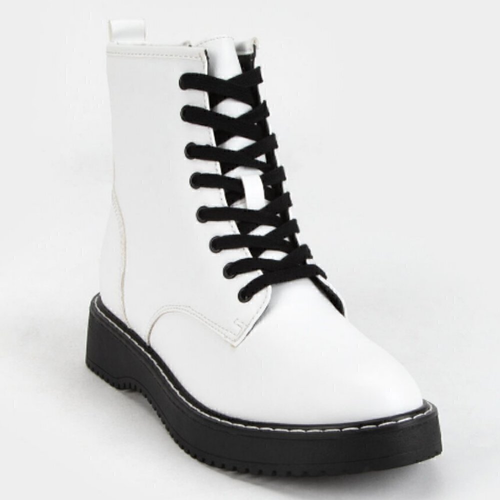 MADDEN GIRL Kurrt Combat Boots Crocodile White